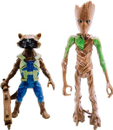 Avenger Groot & Rocket Super Hero Highly Flexible and Realistic Action Figure Toy|| LED Light|| 6 inch || Infinity Stone