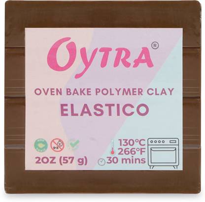 ओयत्रा Polymer Clay Elastico Series 57g / 2OZ Oven Bake Flexible Clay (Dark Brown) आर्ट क्ले