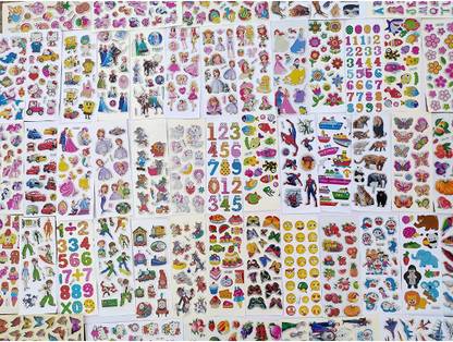imtion ( Cartoon sticker 15 Sheet ) Different Cartoons Design Puffy 3D Cute Stickers Funny for Kids On Gifts ( 15 Sheets) enjoined for kids