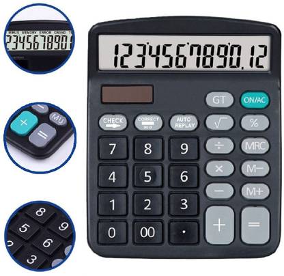 Rich Square Calculator with Large LCD 12 Digits Display for Office, Home and School (1Pc) Financial  Calculator