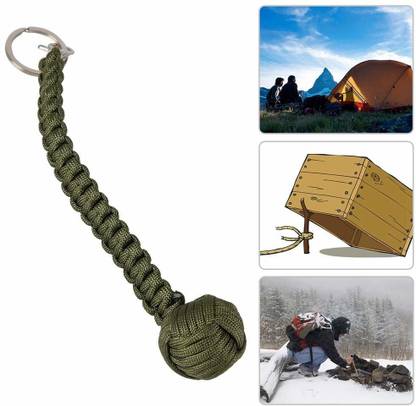 frokht ™Self Defense Ball Keychain,Security Protecting Round Umbrella Rope Key Ring, Locking Key Chain