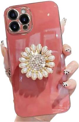 PEEPERLY Crystal Heart Pop Socket Back Cover for Apple iPhone 12