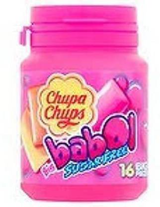 Chupa Chups Sugar Free Big Babol Strawberry Orange & Lemon Flavour Gum Bottle, 64g Straberry, Orange, Lemon Chewing Gum