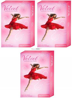MOODS Velvet Women/Female Initiated Contraception Lubricated Pleasure 3x3=9 (Concealed/Confidential Packaging) Condom