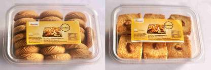 HARNAAM'S AJWAIN & ALMOND-COCONUT, COMBO OF SWEET & SALTY TASTY COOKIES, PACK OF 2, 250 gms x 2 packs Cookies Biscuit