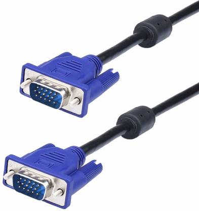 ULTRABYTES VGA Cable 3 m VGA Cable High Quality 15 Pin Male Port to Male Port VGA Cable (Compatible with Projector, Laptop, PC, TV, Monitor, Black & Blue )