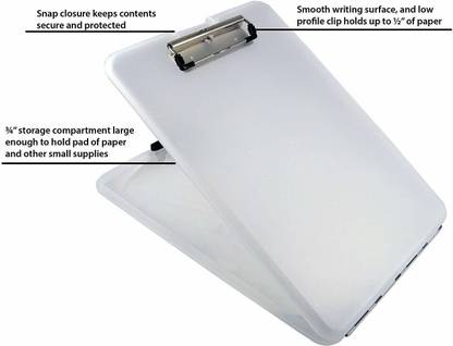 Boriva Plastic Storage Clipboard - Light Weight