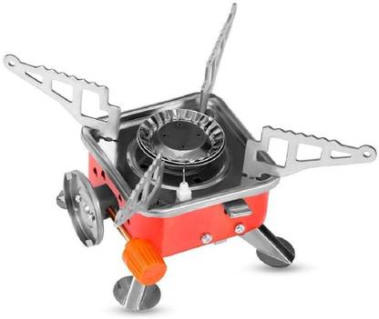 NANDKUVAR Outdoor Portable Square-Shaped Gas Butane Burner Camping Picnic Folding Stove Stainless Steel Manual Gas Stove