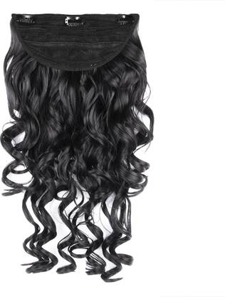 STREAK STREET CLIP-IN 24" STEP CURL JET BLACK HAIR EXTENSIONS Hair Extension