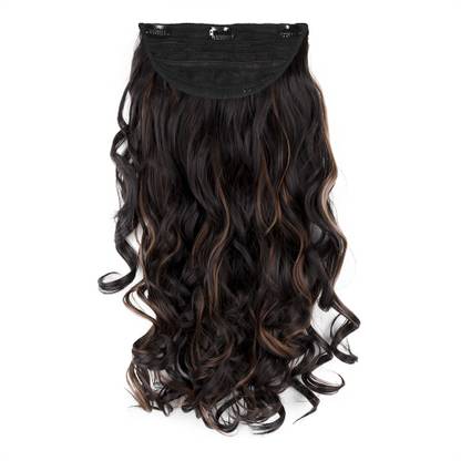 STREAK STREET CLIP-IN 24'' Soft Curls Dark Brown  Extensions With Copper Highlights Hair Extension