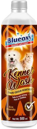 Blueoxy Kennel Wash Stain and Odor Remover 500 ml Bottle: Pack of 1 | One part of Kennel Wash is mixed with 50 -100 parts of water and the emulsion is used to wash | it cleans and deodorizes Kennel | cages | carriers & Hard floors with absolute nil percentage of odors concentrate. Cleaning Wipe