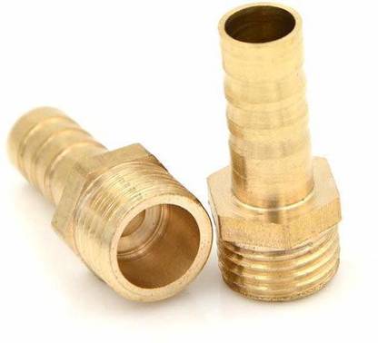 Sauran Gold 1/2" Male Thread Pipe Fitting 8 mm Barb Hose Tail Connector for Pond/Pool/Hose Pipe Adapters (Pack of 2) Hose Connector