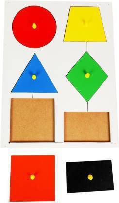 MECDOIT INTERNATIONAL Mode of Shapes with different Color Wooden Puzzles -6 Pices