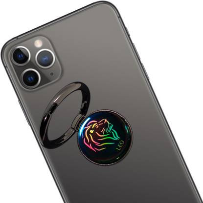 Swap-n-Snap 360° Holo-Ring Mobile Holder With ZODIAC DESIGN- LEO Changeable Logo,Selfie Grip Mobile Holder