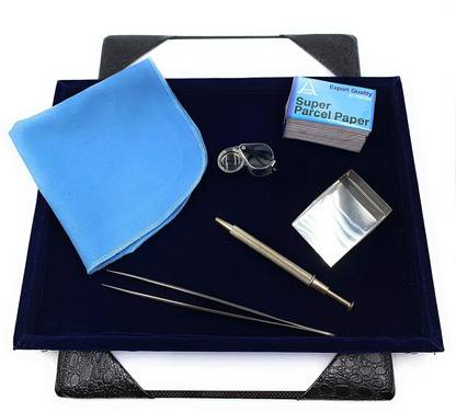Ceznek Jewellers Diamond & Gemstone Sorting Kit for Diamonds/Gemstones/Precious & Semi Precious Stone Sorters & Graders, Jewellery Retailers/Manufacturers, Showroom, Boutiques, etc (Blue Tray) Multi Vise Tool