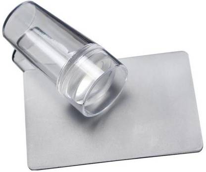 Belicia Nail Stamper Kit, Transparent Soft Stamper and Scraper Set, Clear Silicone Stamping Jelly with Scraper, Transparent Visible Body, No Misplacement for DIY Nail Decor