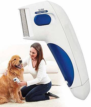 Sage Square Portable Electric Flea Comb for Puppy, Dog, Cat, Kitten || Pet Comb for Removing Lice, Ticks and Flea. White Pet Hair Trimmer