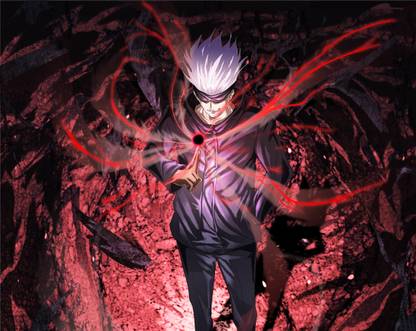 Saturo Gojo Self Adhesive Laminated Poster | Wallpaper | Sticker For Gaming Room | Jujutsi Kaisen 3D Poster