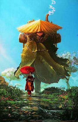 Samurai Straw Hat Geisha Kimono Umbrella Japanese Umbrella Japan Women Sky Path Trees Matte Finish Poster Paper Print