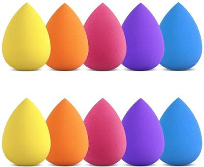 COD WINE Make Up Sponge Beauty Blender Puff - Set of 10 Pcs. (Multicolour)