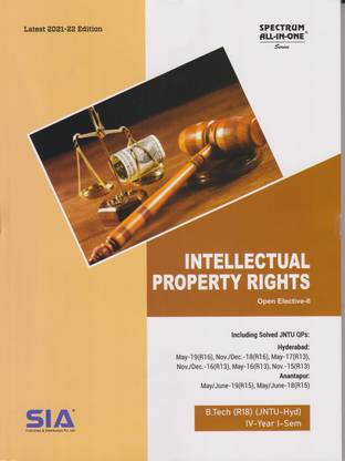 Intellectual Property Rights (Open Elective-II) B.Tech IV-Year I-Sem (R18) JNTU-Hyderabad Latest 2021-22 Edition