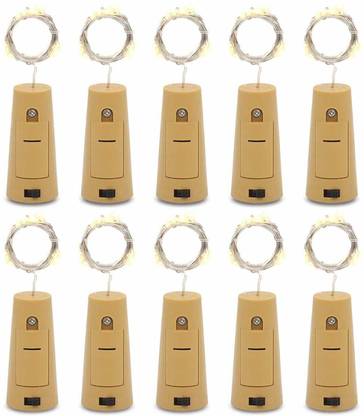 Divyam 20 LEDs 2 m Multicolor Flickering, Steady Bottle Rice Lights
