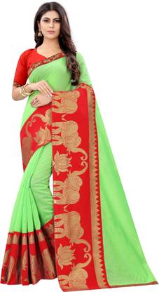 PARI DESIGNER Chanderi Cotton Blend Saree with Unstitched Blouse