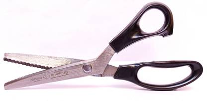 शालीमार सीज़र्स कंपनी 10" Inches Zig Zag Scissor for Cloth Cutting and Tailoring Work, Mild Steel, Ultra-Sharp, Professional Peaking Shears for Sewing, Craft, Dressmaking, Fabrics Art and Craft कैंची