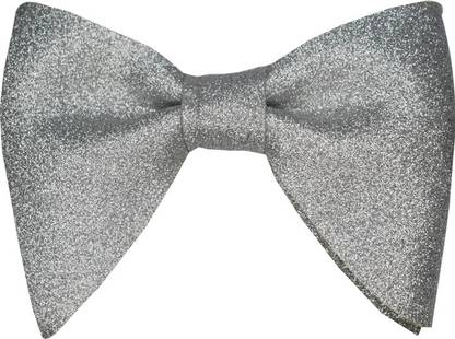 MUTAQINOTI Silver Glitter Modern Bow Tie for Tuxedo Wedding Suit Self Design Tie