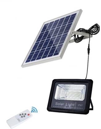 Smartomatic Solar LED Flood Light 100W with Light Sensor + Remote Control- Cool White 6500k (IP 65 Water-Proof) Solar Light Set