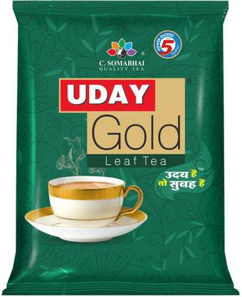 C. SOMABHAI (Quality Tea) Uday Gold CTC Leaf Tea - 250 gm, Assam & Dooars CTC Leaf, Black Tea, Chai Patti Black Tea Pouch