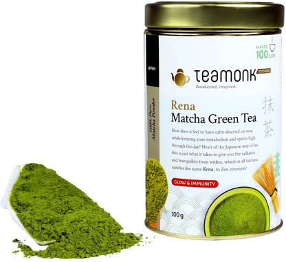 Teamonk Rena Japanese Matcha Matcha Tea Leaves - Helps Lose Weight fast. Unflavoured Green Tea Tin