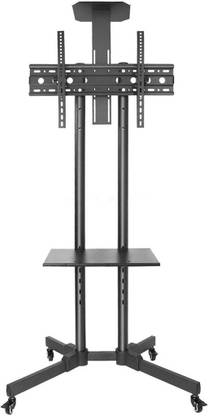 24x7eMall Tv Trolley Full Motion Swivel Floor Stand TV Trolley with Brackets for 32" inch to 75” LED, LCD and Plasma TV for VESA Sizes 100 x 100 Upto 600 x 400 mm with 2 Shelves. Fixed TV Mount
