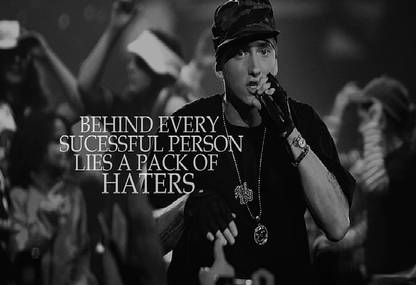 Smoky Design eminem quote monochrome wallpaper Paper Poster