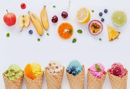 Smoky Design fruit ice cream food sweets wallpaper Paper Poster