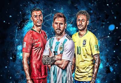 Smoky Design soccer cristiano ronaldo lionel messi neymar wallpaper Paper Poster