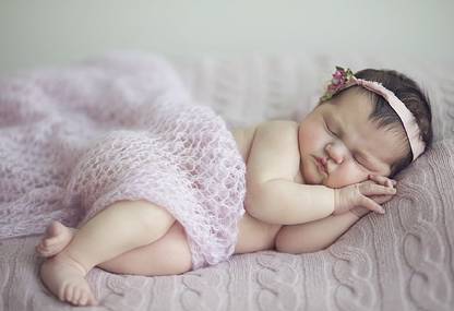 Smoky Design sleeping cute baby baby girl wallpaper Paper Poster