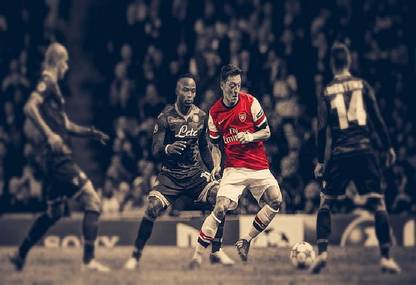 Smoky Design arsenal fc hdr mesut ozil selective coloring wallpaper Paper Poster