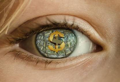 Smoky Design money eye dollar greed rich cash Paper Poster