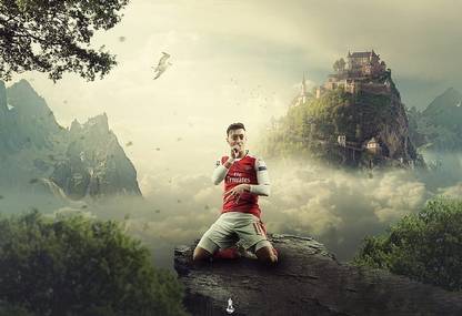 Smoky Design soccer mesut ozil arsenal f c german wallpaper Paper Poster