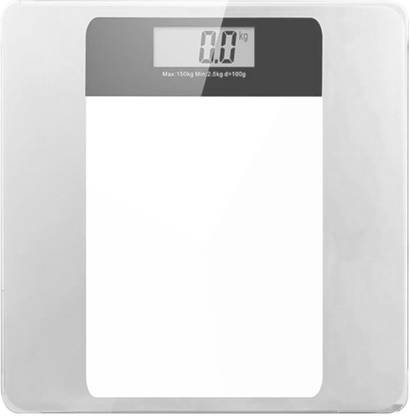 EASYCARE (EC3327) (German Tech.) Digital Glass Weighing Scale for Human Body | Semi-Transparent Tempered Glass Weighing Scale with Large Backlit LCD Display (Silver) Weighing Scale