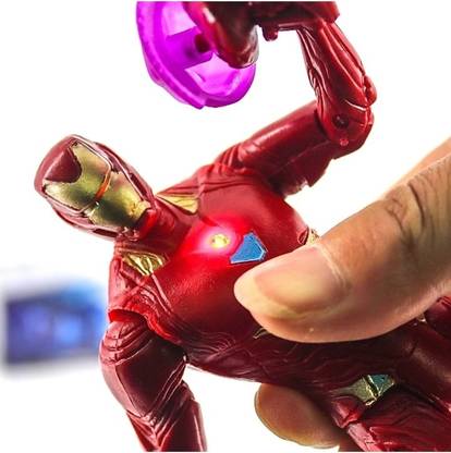 MasKa Big and Realistic Active Figure Toy of iron Man|| Light Effects|| Blue||