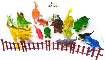 FLYmart Dinosaur Toy Set of 20 PCS Big & Rare Dino Pack | Create Your Own Jungle