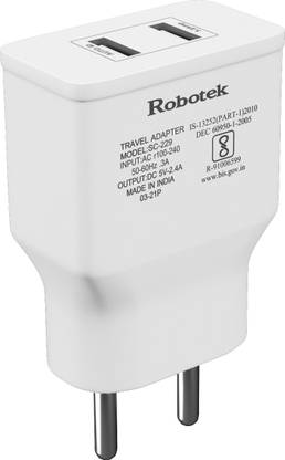 Robotek 2.4 A Multi-pin Wall Charger for Mobile