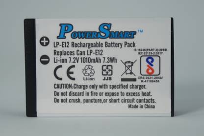 PowerSmart LPE12 Rechargeable  Pack Compatible with Canon EOS M,M10,M100,M200,Rebel SL1, EOS 100D,M50,M50 Mark II PowerShot SX70 HS Canon Camera   Battery