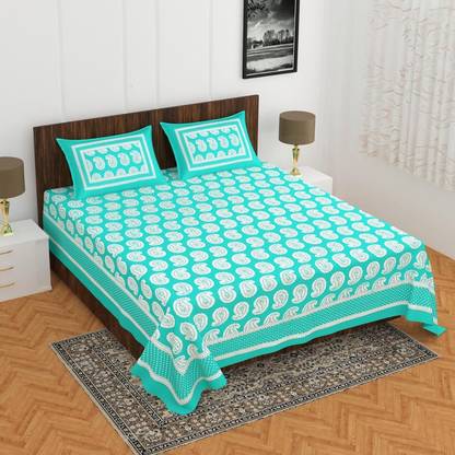 BADGUJAR 260 TC Cotton Double Printed Flat Bedsheet