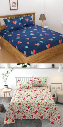 Homefab India 140 TC Microfiber Double Printed Flat Bedsheet