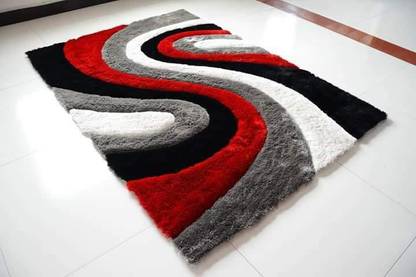 RM Handloom Multicolor, Red, Black Polyester Carpet