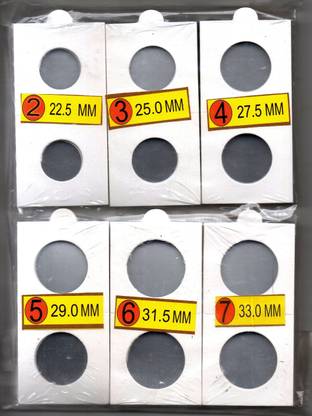 GOLD MINT 150 Pieces 2 x 2 Coin Holders Pack - 6 Different Sizes(22.5, 25, 27.5, 29, 31.5, 33mm) High quality Card Board Coin Storage Display Flip Case Coin Bank
