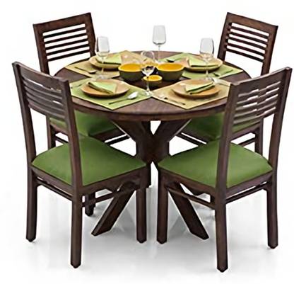 Krishna Wood Decor Sheesham Solid Wood Four Seater Dining Table Set With Four Chair For Dining Room Solid Wood 4 Seater Dining Set